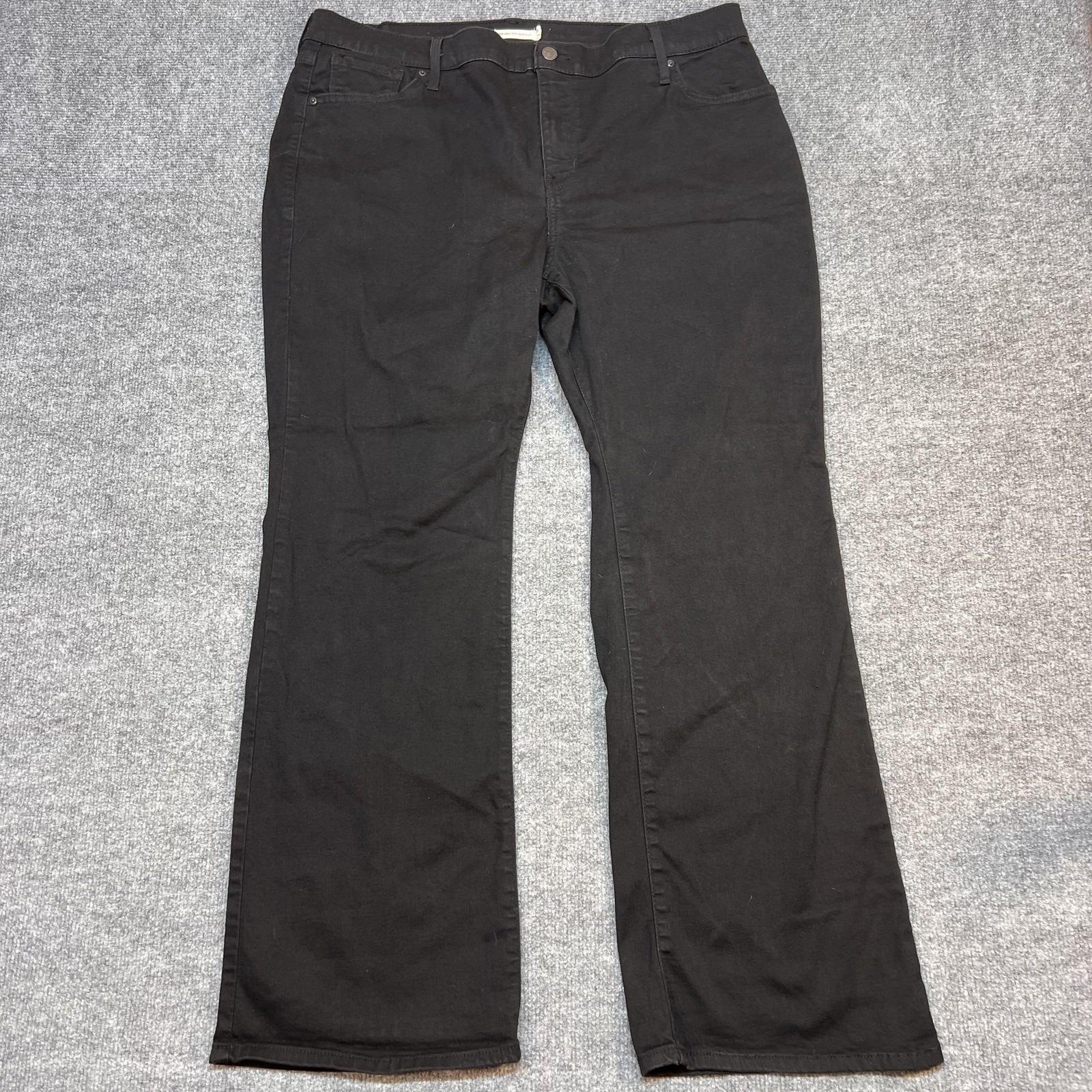 Levis 725 High Rise Bootcut Jeans Womens 20w Black Dark Wash Stretch Denim